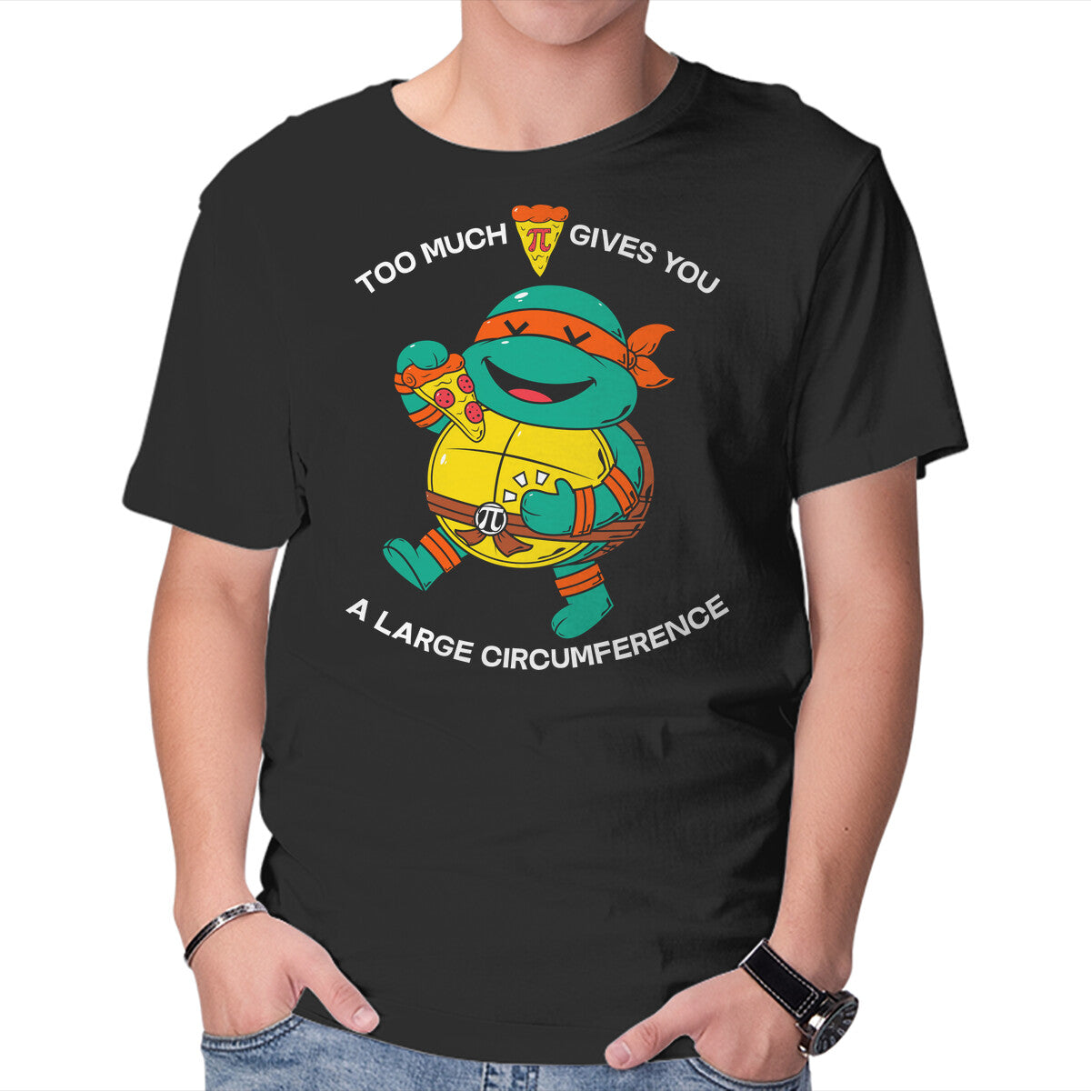 Unisex Crew Neck T-Shirt Too Much Pizza Pie Graphic Short Sleeve Casual Tee XS
