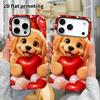 Phone Case: 2D Flat Design Suitable for iPhone 18, 17, 16, 15, 14, 13 Pro Film Protective Case, Couple Style, Golden Retriever Puppy, Christmas and Ha