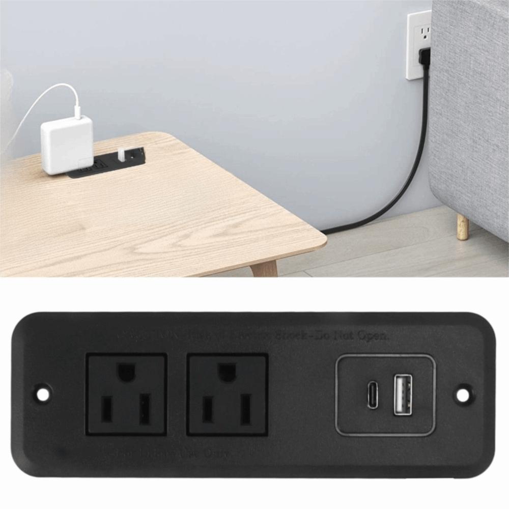 Built-In Desk Power Socket USB-C Table Power Strip Multiple Outlets Recessed Power Strip  Home