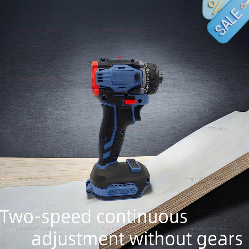 Wireless 1/4 Inch 4000RPM Brushless Electric Screwdriver Cordless Drill 21+1 Gear Two-Speed Tool for 18V Battery No Battery