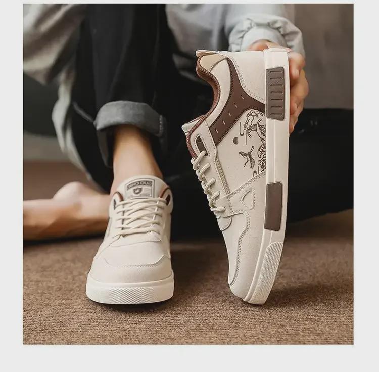 4647 Scarpe Casual da Uomo alla Moda Taglia Larga con Inserti in Camoscio - Calzature Sportive per Tutte le Stagioni