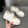 7CM Inner Height Increase French Mary Jane Women's Shoes Zhao Ruth Mono Same Ugly Cute Sandals Big Head Canvas Shoes Women