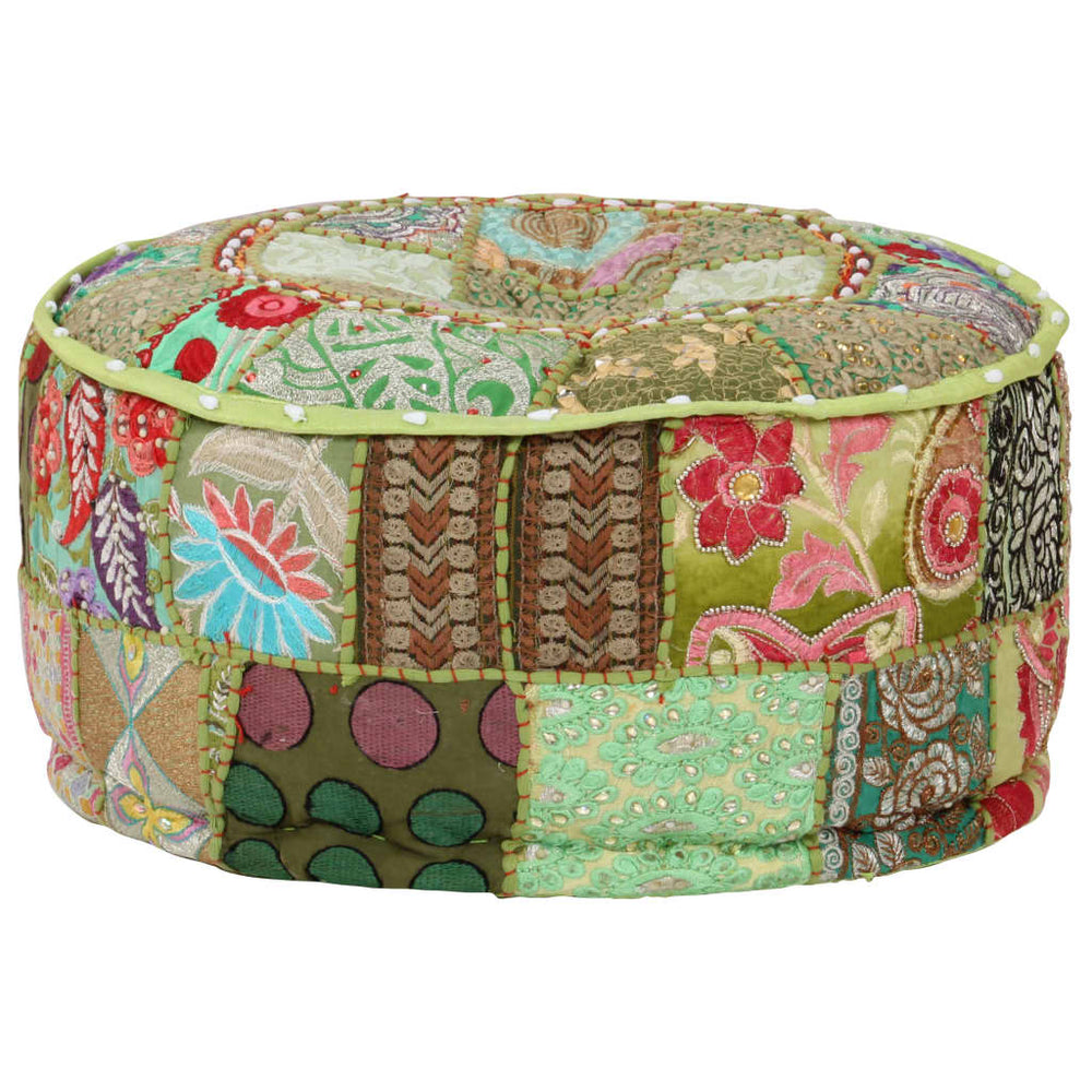 Handmade Round Cotton Pouf 40 X 20 Cm