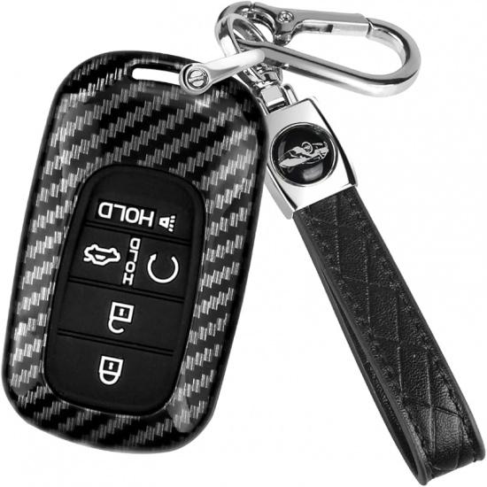 QBUC for Honda Civic Key Fob Cover, Key Case with Keychain for Honda  2024 2025 Accord CR-V HR-V V Pilot SI EX EX-L Touring Carbon Fiber Key Fob Case