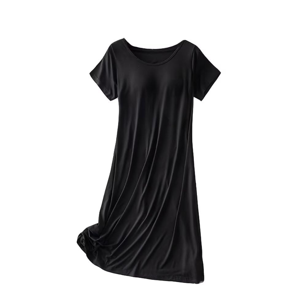 

Пижама Tenflow с подкладкой, с длинными шортами и легкая для лета, женские чашки, рукава, рукава, без косточек, дышащая, гибкая, эластичная, (Размер M, чёрный