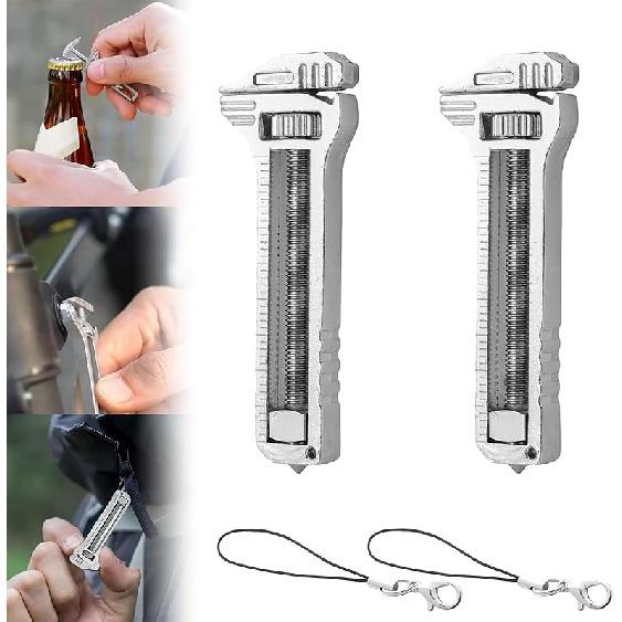 Compact Titanium Multitool, Titanium Multitool For Outdoor Camping Hiking Backpacking Repairing, Mini Portable Adjustable Wrench and Bottle Opener