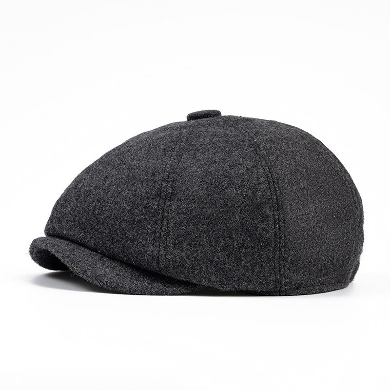Men's British Retro Wool Octagonal Cap - Autumn/Winter Warm European Duckbill/Beret Style