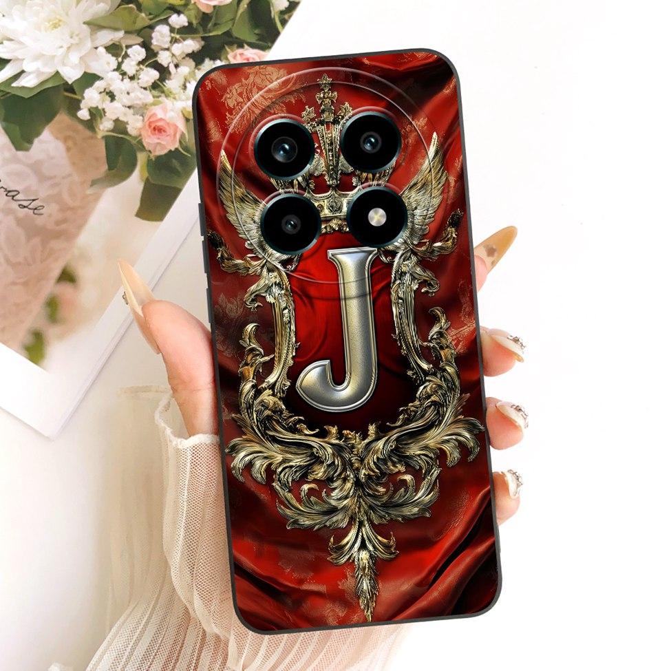 For Realme 13Pro 5G RMX3990 RMX3989 Phone Case For Realme 13 Pro 5G Cover Luxury A-Z Letters 2D Painted Silicone Casing