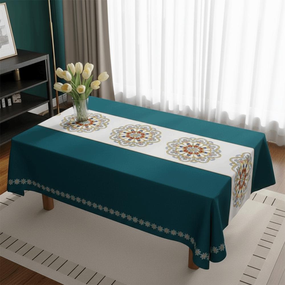 Table Decoration Waterproof PVC Tablecloth Printed Anti-Scald Table Mat Washable Oil-proof Table Cover Wedding Dining Room