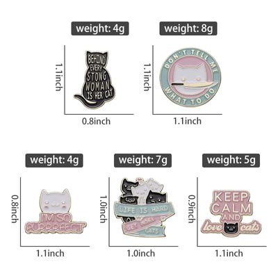 I'AM SO PURRRFECT Enamel Pins Custom Love Cat Family Brooches Lapel Badges Animal Jewelry Gift for Kids Friends