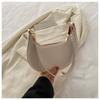 Trendige Minimalistische Rundnaht-Achseltasche aus Kunstleder Damen Hochwertige Einzel-Schulter-Handtasche