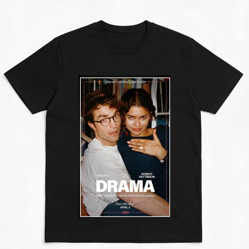 Film Il Dramma Zendaya Robert Pattinson T-Shirt Unisex Girocollo Cotone Manica Corta Oversize Moda Y2k Maglietta Popolare