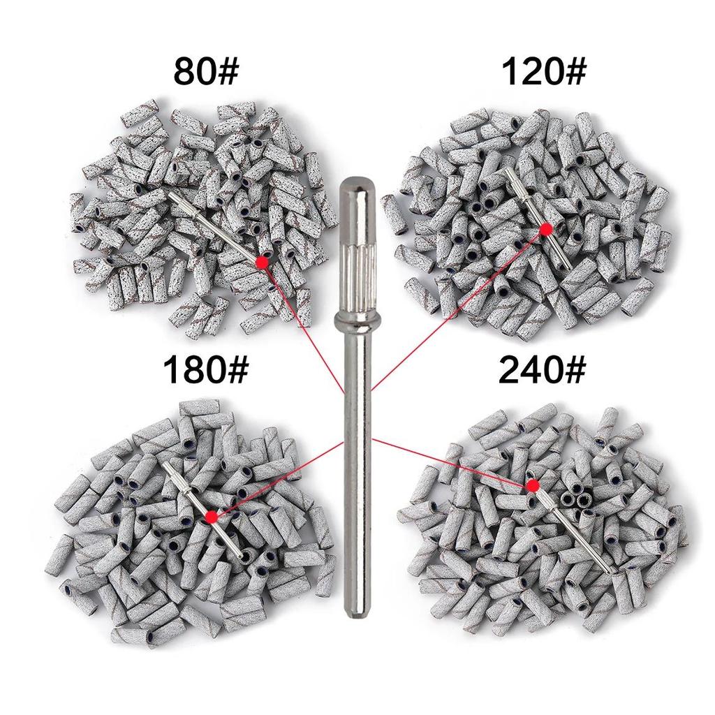 3mm Small Nail Sanding Bands Set For Nail Drilling Milling Manicure Salon - 80/120/180/240 Grit 50 Pcs