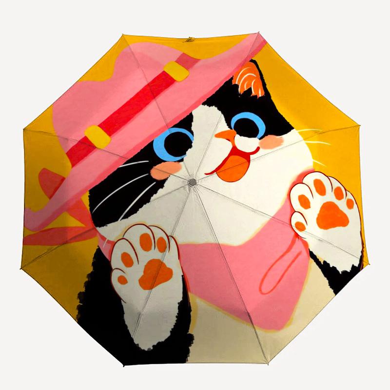 

1pc cat hat Pattern Umbrella Automatic Opening and Closing Umbrella, High quality Umbrella, Ideal Gift for Her 353