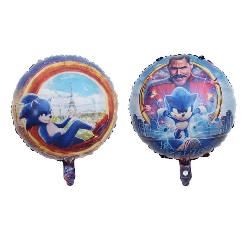 New Cartoon Sonic Balloon Blue Glitter Hedgehog Action Figure Toy Anime Baby Shower Birthday Party Decoration Supplies Kids Toy