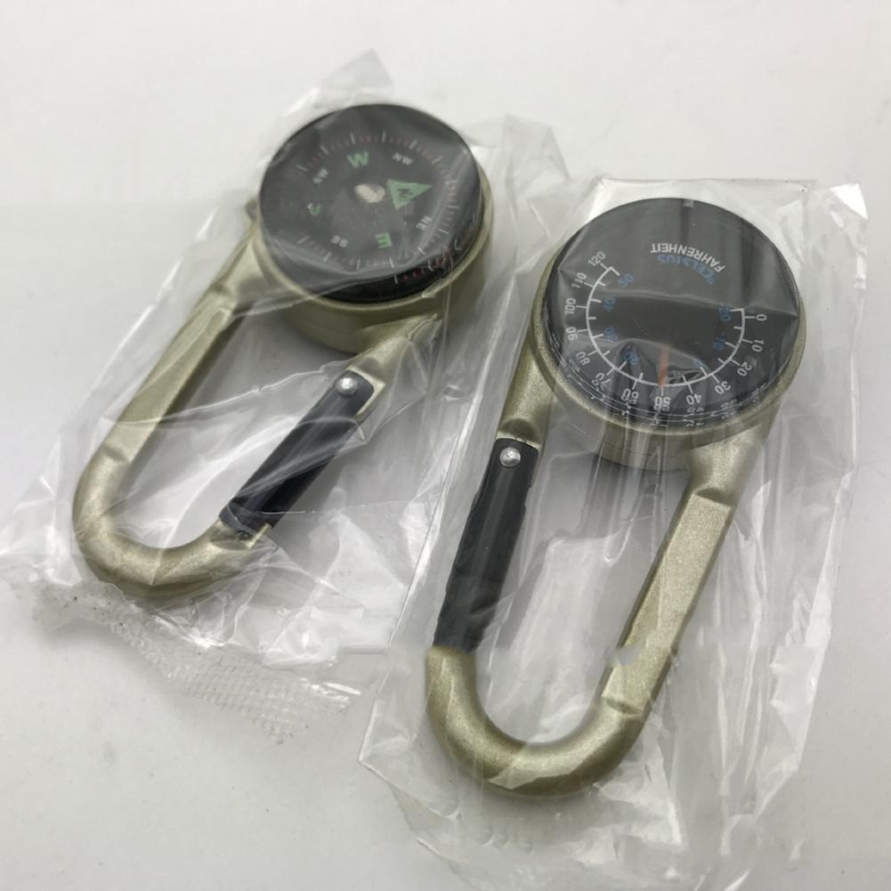 Outdoor Multifunctional Mini Mountain Climbing Buckle Carabiner with Thermometer Compass