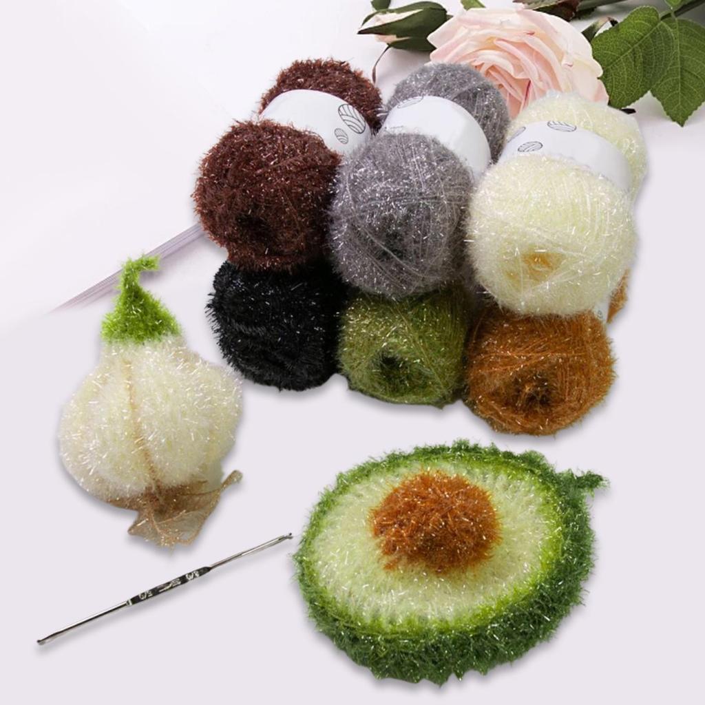 Scrubby Yarn for Dishcloths Crochet yarns Lightweight Quick Dry 6 Skeins Assorted Colors Pastel Yarn for Dishwashing Knitting