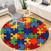 1pc Puzzle Pieces Chair Carpet for Office, Round Non Slip Durable Large Size Office Carpet, Suitable for Office