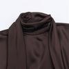 2026 Summer Satin Dress Women Blouse Dress Long Sleeve Casual Lace Up Party Mini Dress For Party Ladies Sexy Short Vestidos