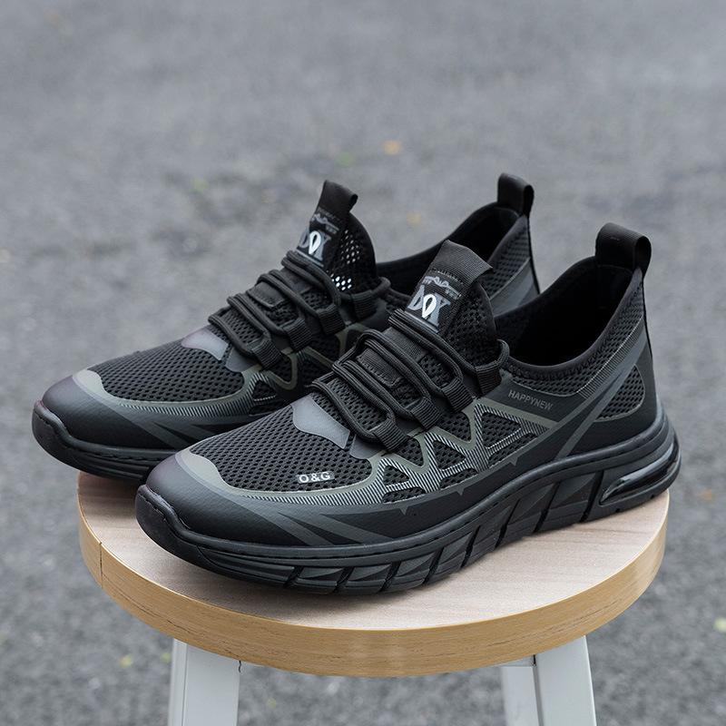 2025 new summer breathable fly-woven mesh shoes men's versatile running sports shoes soft-soled casual driving men's shoes