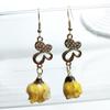 Natural Dried Rose Flower Earrings - Fresh, Sweet Ear Ornaments