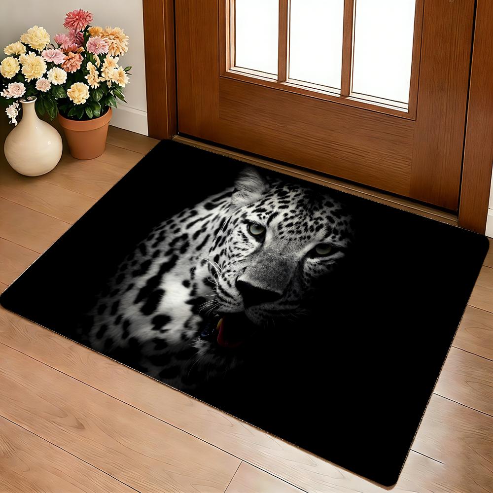 Animal Cool L-leopardS Fun Floor Mat Cozy Flannel Soft Thick Non-Slip Mat For Living Room Bedroom Kitchen Decor Rugs