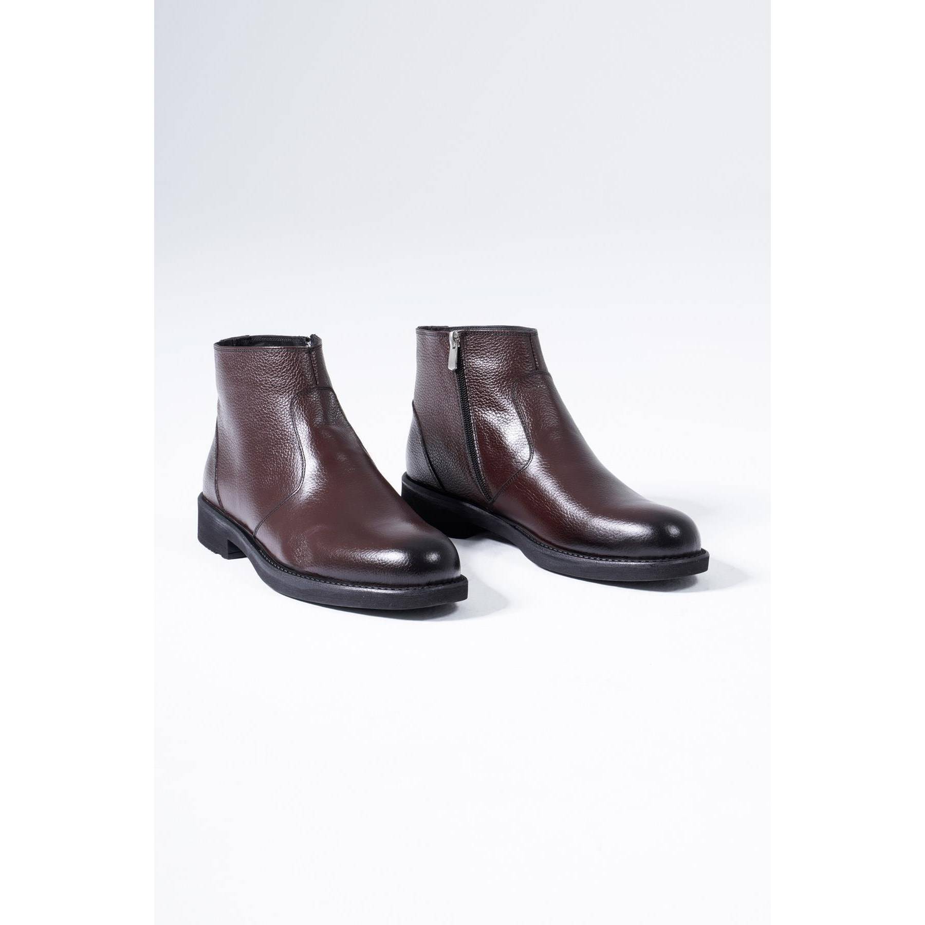 

Мужские ботинки из натуральной кожи на молнии, зимняя нескользящая обувь на шнуровке