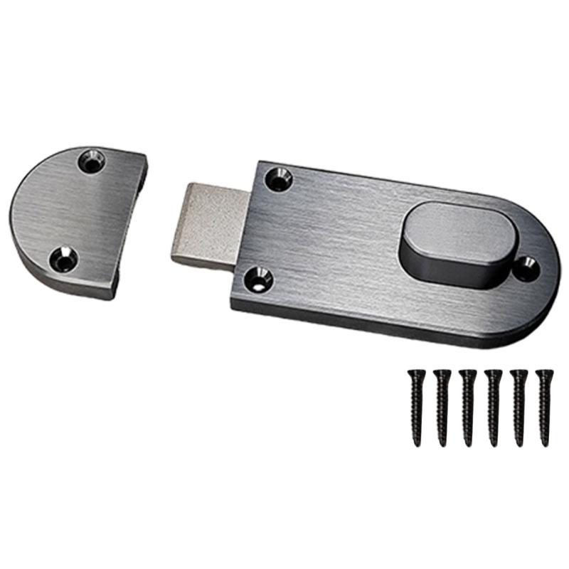 

Алюминиевые круглые дверные защелки, алюминиевый дверной болт с регулируемой длиной, набор надежных болтов для использования в жилых и офисных помещениях серый