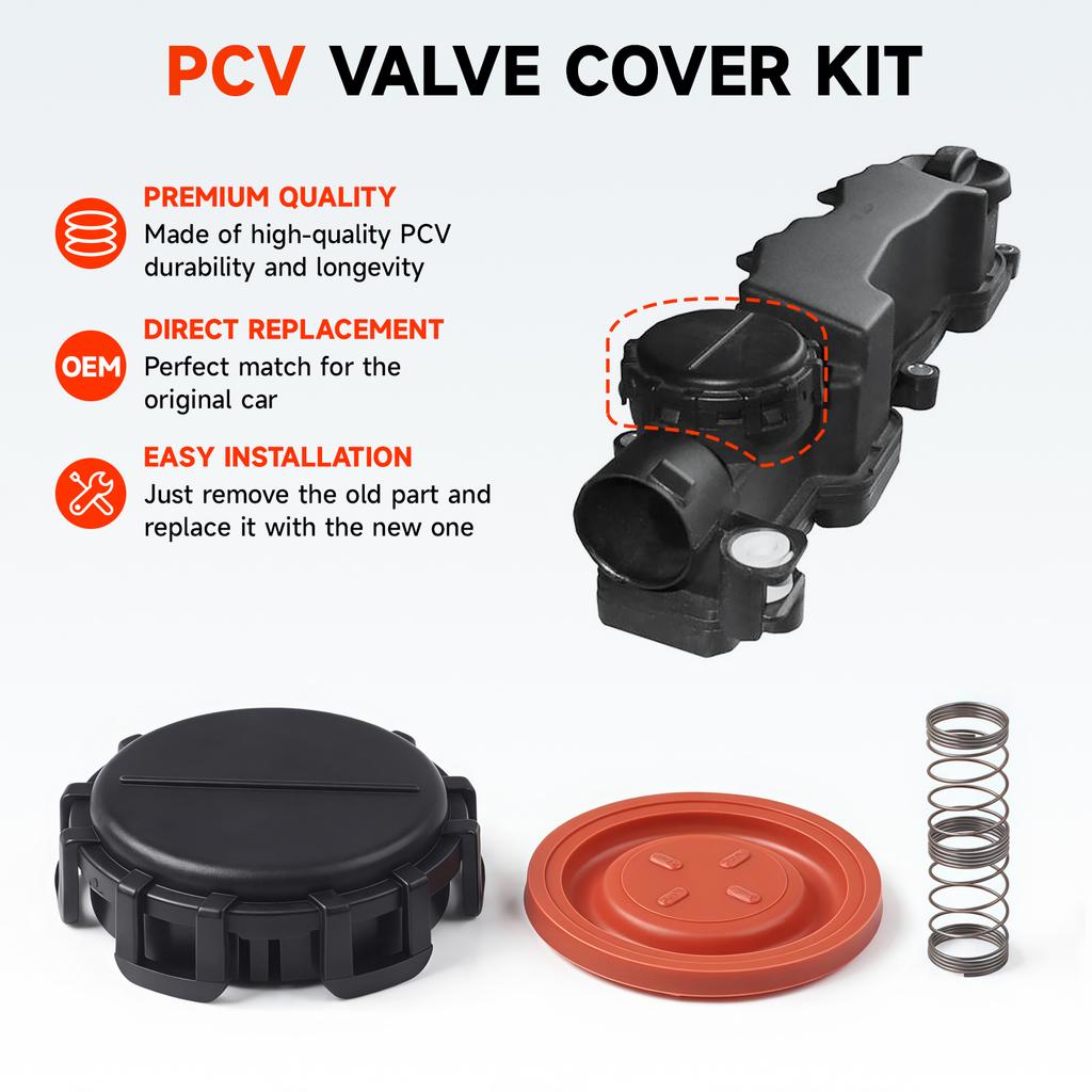 New Car PCV Valve Cover Kit For Ford C-MAX Fiesta VI Focus II Fusion Citroen Berlingo C2 C3 C4 Volvo Membrane Repair Accessories