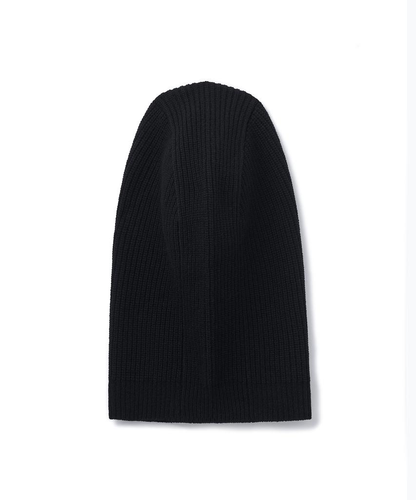MUSINSA STANDARD Lambswool Zipper Knit Balaclava [Black]
