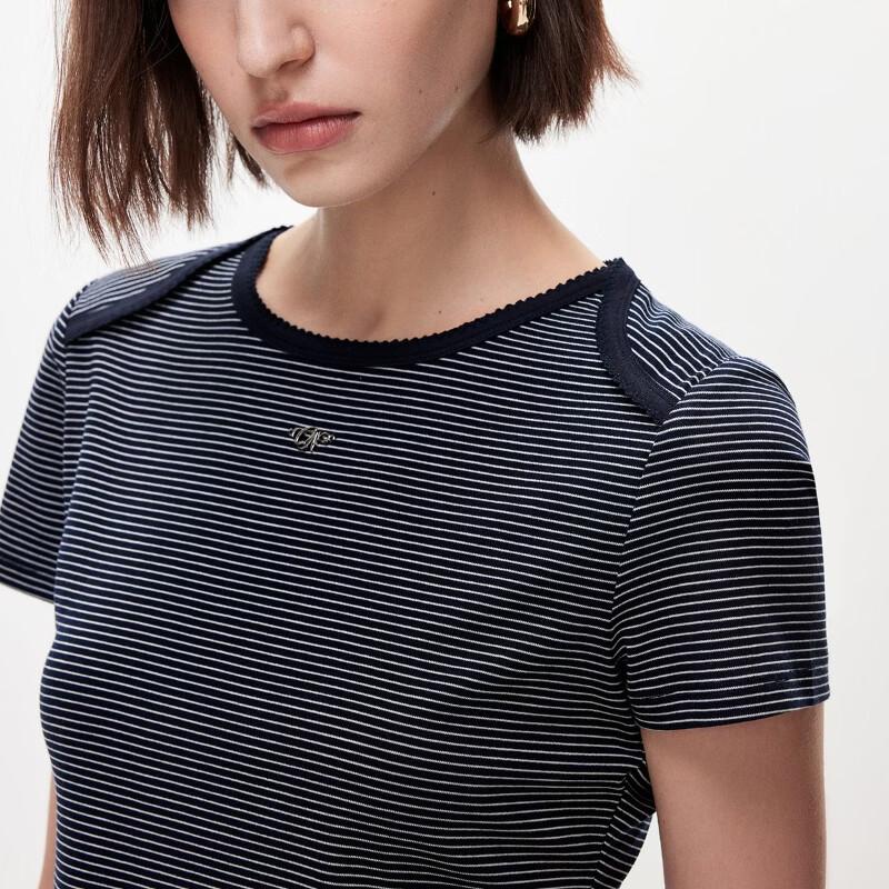 Only Women's Striped Slim-Fit Short-Sleeve T-Shirt