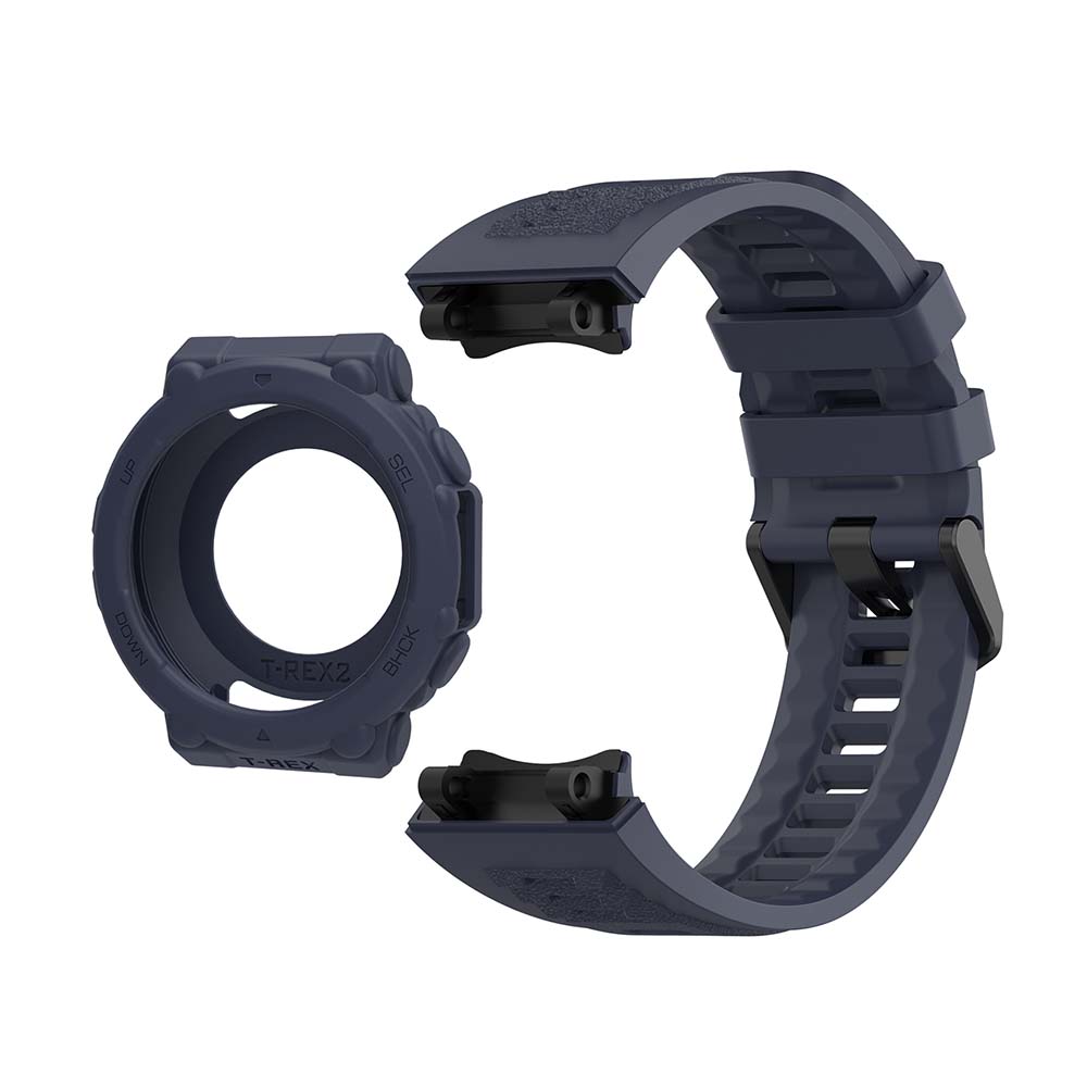 

Ремешок+чехол 2 в 1 для Amazfit T-Rex 2 Защитная крышка экрана Ремешок для смарт-часов Мягкий спортивный браслет Запасные аксессуары for Amazfit T Rex 2
