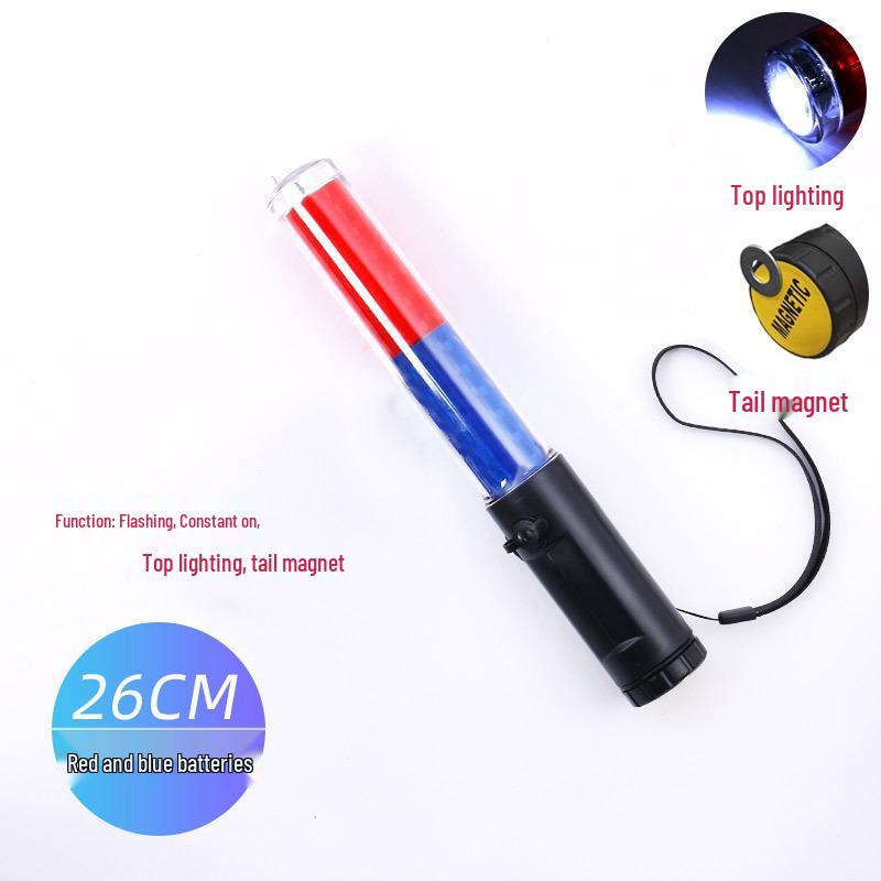 Rechargeable LED Traffic Baton with Emergency Whistle and Flashing Strobe
