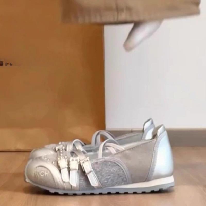 

Fashion Niche Sports Mary Jane Girl 2025 New Summer Retro Flat Casual Shoes Versatile Ballet Shoes 35 чёрный