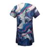 Fashion Women Summer Casual Beach Loose Round Neck Short Sleeves Printed T-Shirt Tops