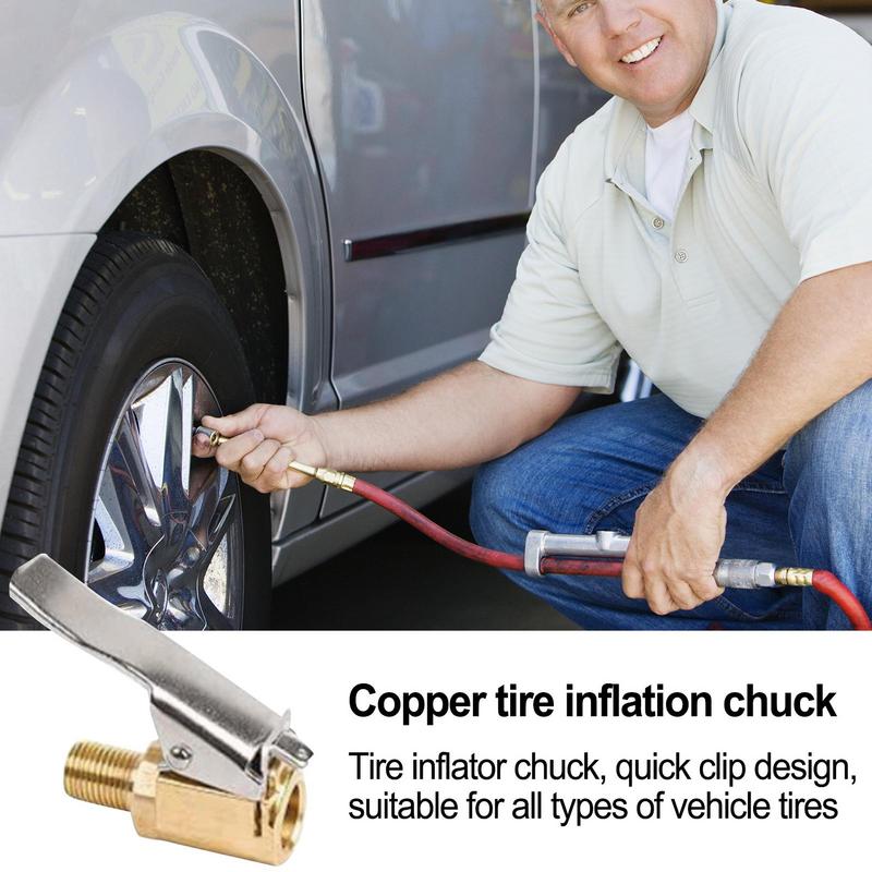 Portable Tire Nozzle Clamp Inflatable Pump Connector Car Tire Air Chuck Inflator Compressor Can Be Deflated Valve Adapter