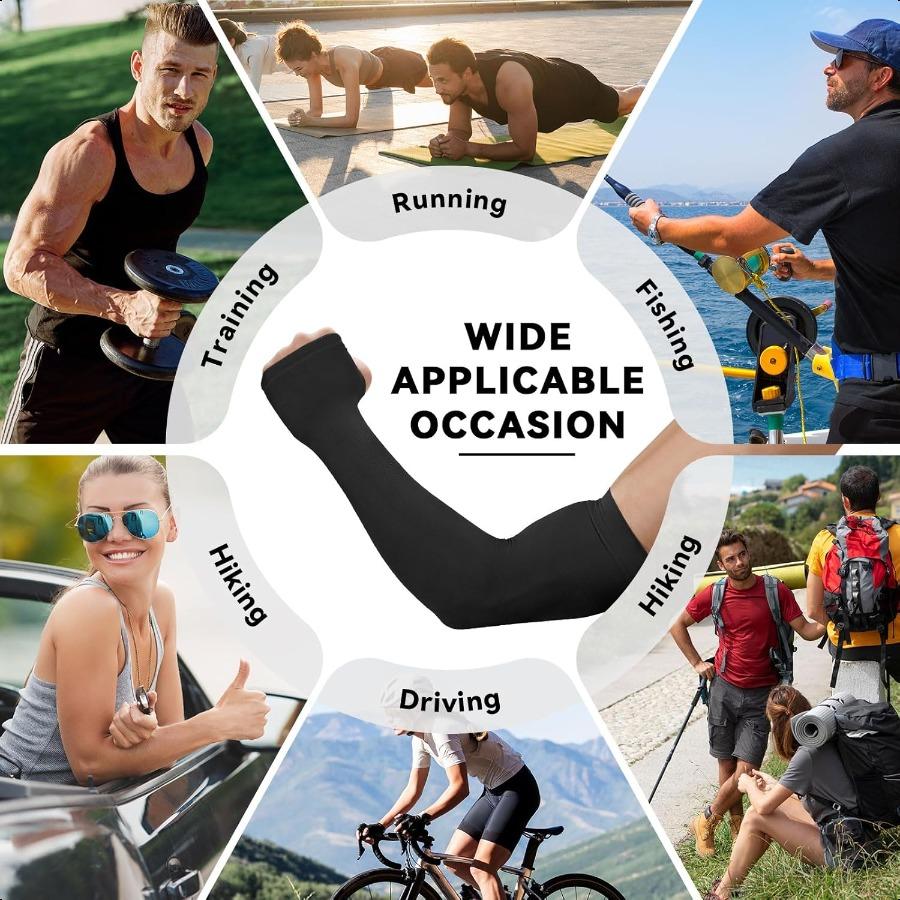 Arm Sleeves for Men Women to Cover Arms with Thumb Holes Sun UV Protection Arm Warmers for Volleyball Football Golf