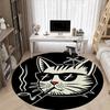 1pc Cat Office Round Area Rug, Under Office Chairs Bedroom Living Room Home Decor, Room Deco