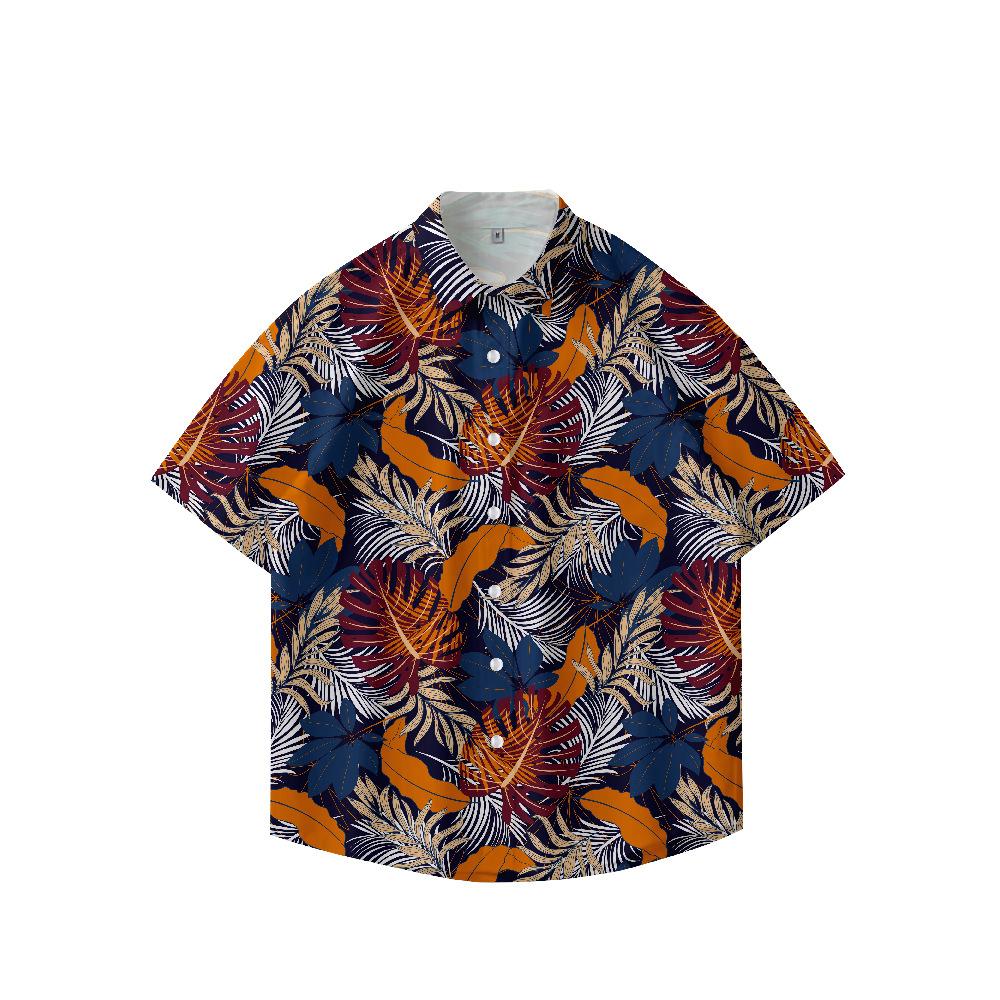 Summer 3D Printed Short Sleeve Flower Shirt Men'S Vintage Hawaiian Beach Casual Loose Men'S Large Size Shirt