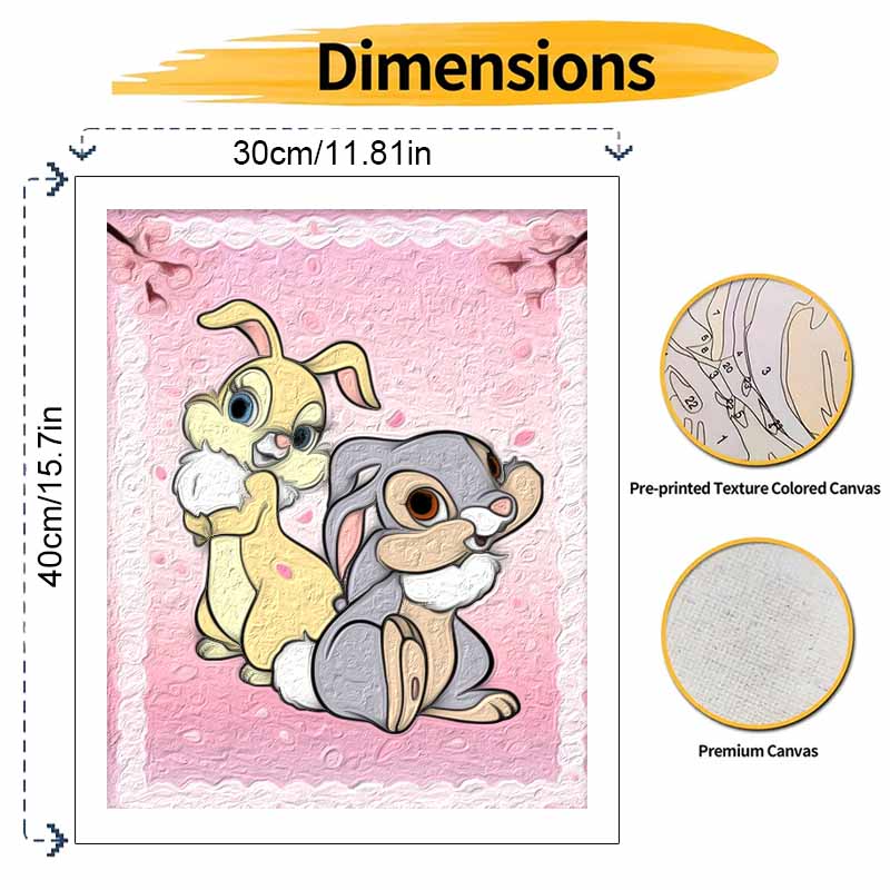 Disney Thumper and Miss Bunny Oil Paint Hand Painting Art Kit. Home Decor Gift