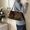 Solid color simple large-capacity foreign gas bag women's 2025 new trendy underarm commuter chain single shoulder tote bag