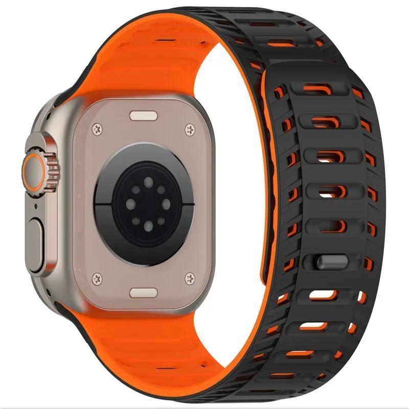 Silicone Magnetic Bands Loop Strap for Apple Watch 49mm 46mm 45mm 44mm 42mm For iWatch Series 11 10 9 8 7 6 5 4 3 2 SE 3 Ultra 3