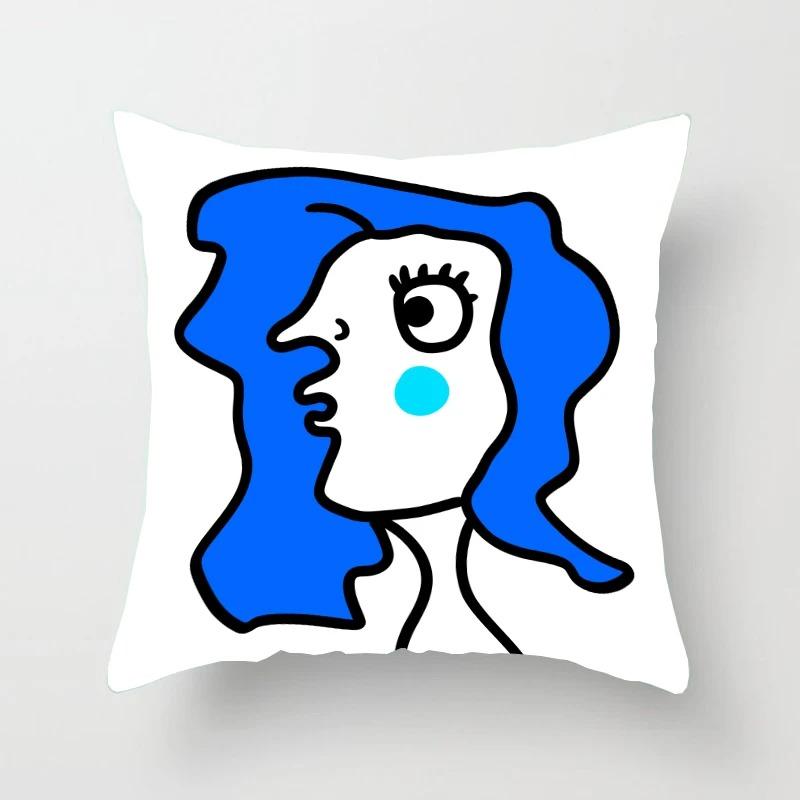 Abstract Emoticon Pattern Pillowcase Car Ornaments Office Living Room Home Pillowcase
