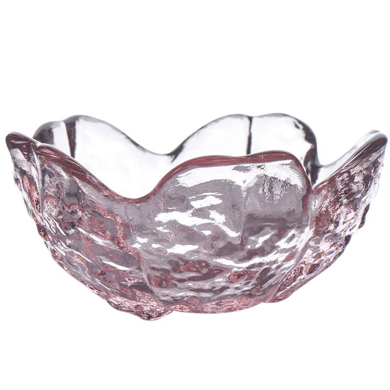 Kleine Glasschale im japanischen Stil mit Gold eingelegter Saucenschale aus Glas, Mini-Gewürzteller