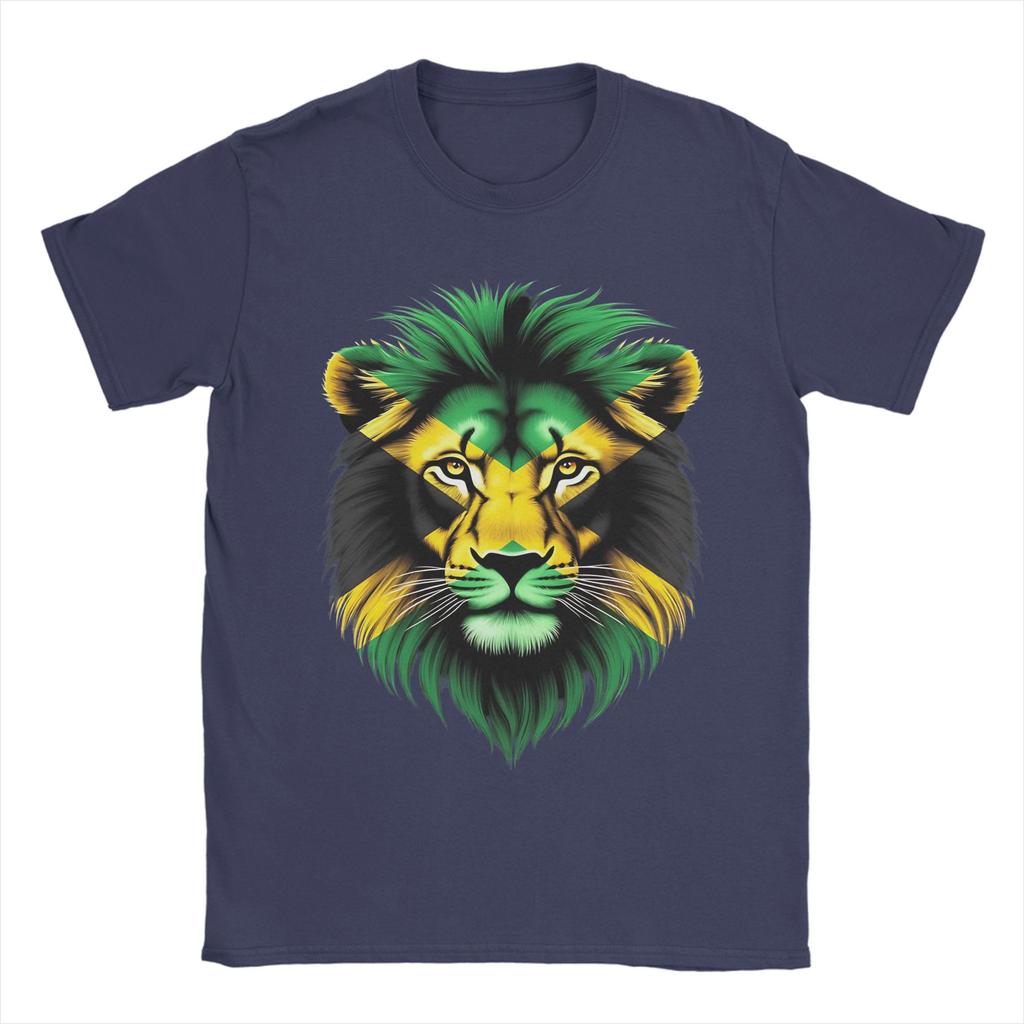 Jamaica Flag Lion Face T Shirt Summer Jamaica Lovers TShirts Cotton Breathable Oversize Top Tees Short Sleeve Vintage Tops