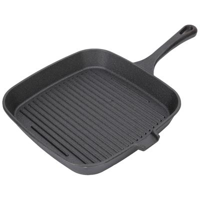 Grillpfanne Antihaft-Design Hitzebeständiger Griff Schnelle Wärmeleitung Eisenstreifen Steak Bratpfanne für die Heimküche