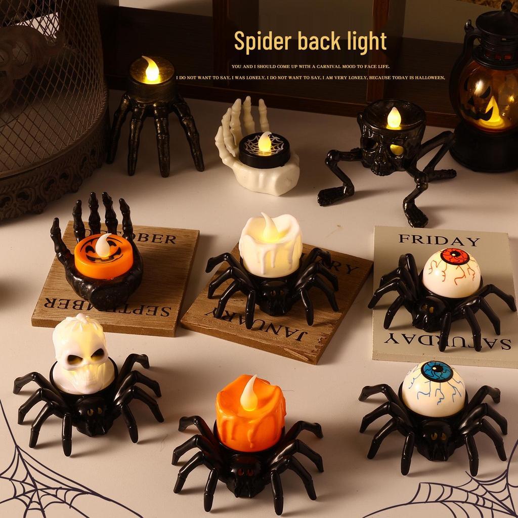 Children's Luminous Halloween Lantern: Pumpkin, Spider, and Skeleton Candle Decoration