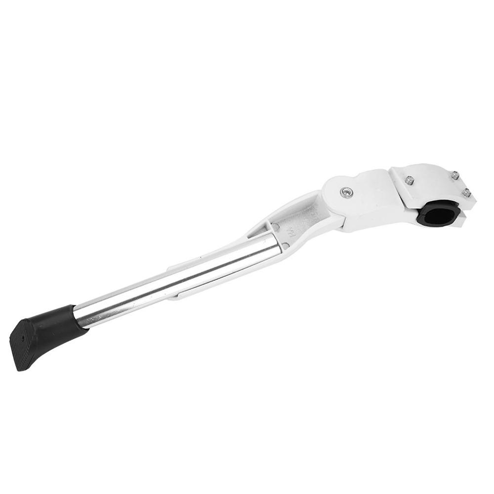 White Bike Kick Stand Adjustable Single-Side Kick Stand for 16" 20" 24" 26" Bikes Bike Cycling