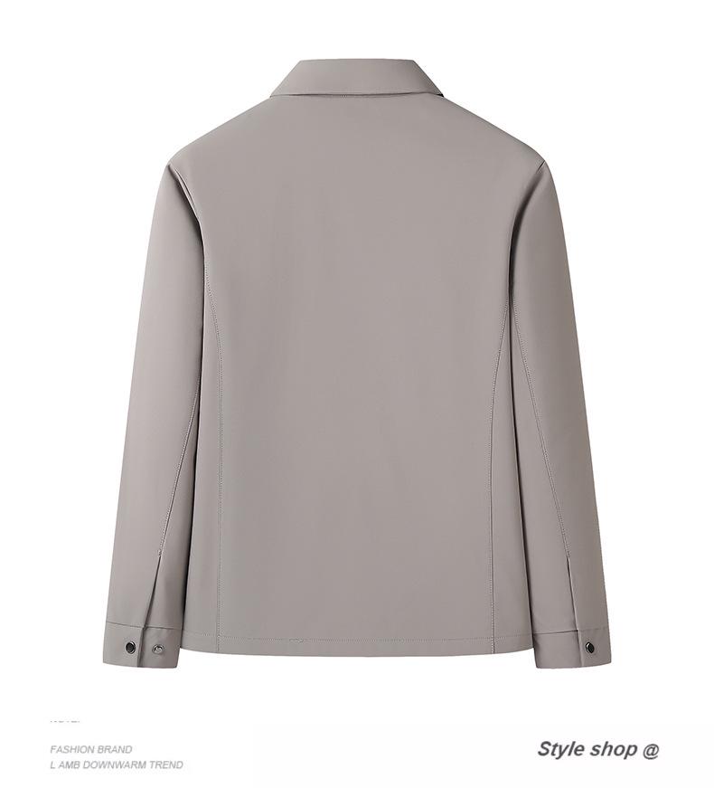 Spring and Autumn Men's Casual Lapel Zipper Jacket - Middle-aged Outerwear