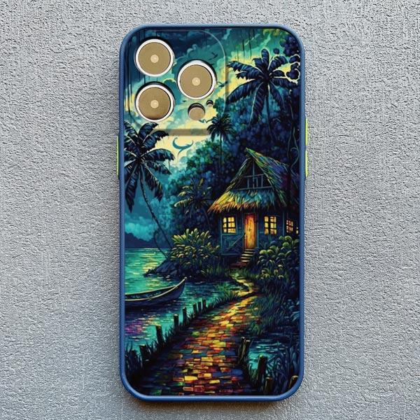 Seaside Coconut Tree Coastal Scenery Phone Case for IPhone 16 15 14 13 12 11 Pro Max Mini X XR XS 15 7 8 Plus Shockproof Covers